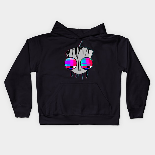 Glitched Gir Kids Hoodie by Greynvi